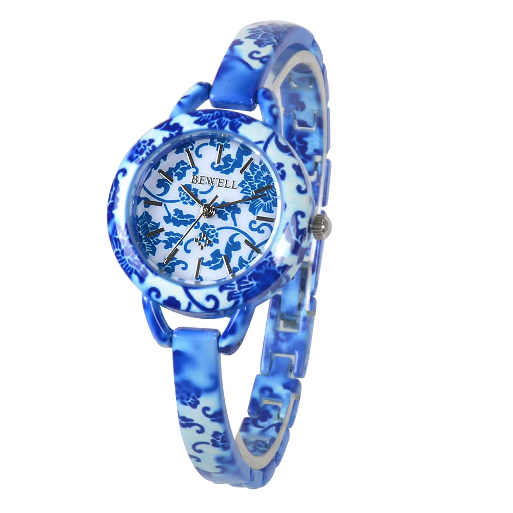 BEWELL Топ бренд Germs каменные часы для женщин Круглый Циферблат уникальный роскошный дизайн часы для девочек кварцевые часы в подарочной коробке 079A