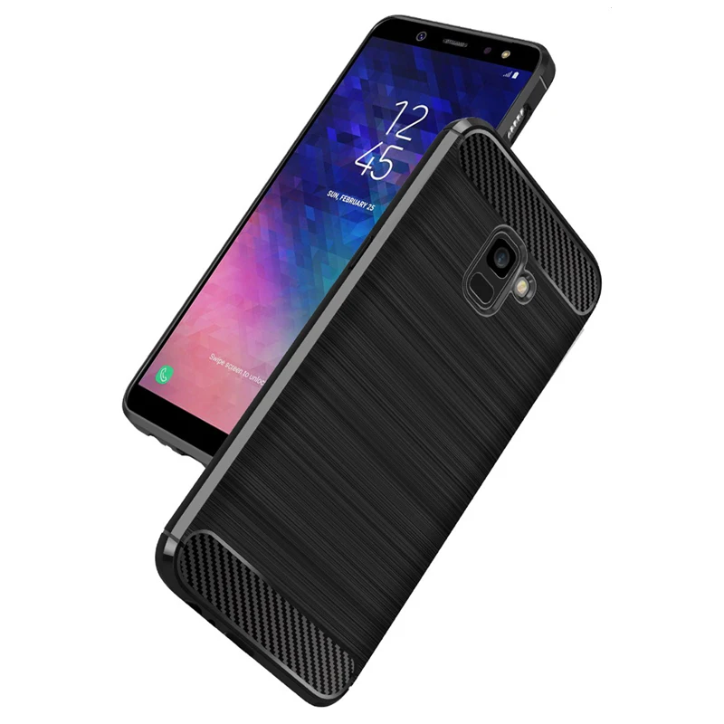 Роскошный мягкий чехол из углеродного для samsung Galaxy A6 2018 силиконовый защитный
