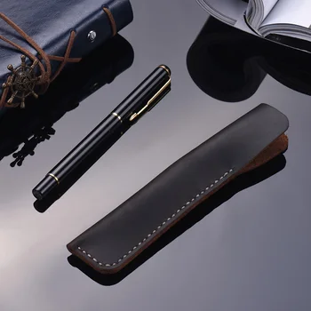 

Leather Pen Case Pencil Case Office Supplies Handmade Fountain Sleeve Bag Vintage Pouch for Single Pen Stylus Ballpoint