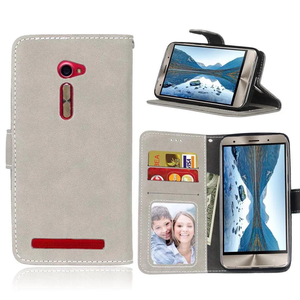 Чехол бумажник из искусственной кожи для Asus ZenFone 2 ZE500CL чехол с откидной крышкой и