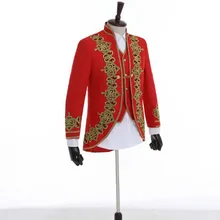 Новая мужская Модель Ночной клуб красивый корейский стиль волос красный маленький костюм Вышивка суд Тонкий прилива Мужская одежда