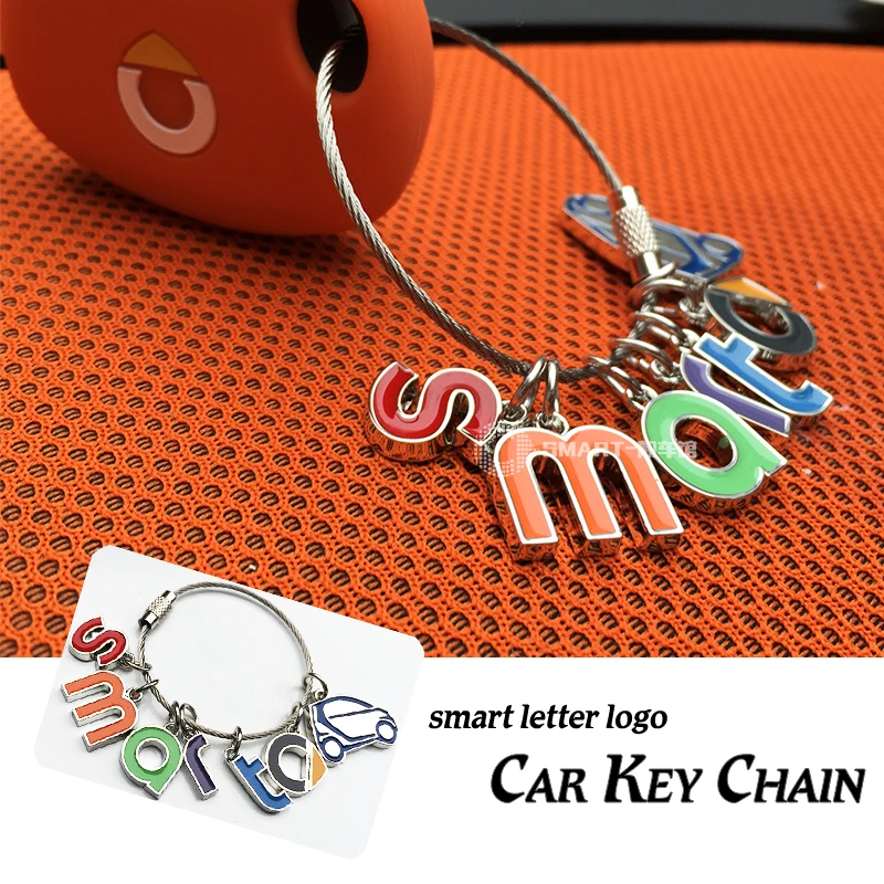 

Smart Letter Logo Design Key case Car Key Chain Fashion Zinc Alloy Ring Auto Keyring for smart 451 453 fortwo forfour
