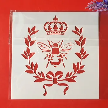 

New 13cm Bee Crown DIY Layering Stencils Wall Painting Scrapbook Coloring Embossing Album Decorative Card Template