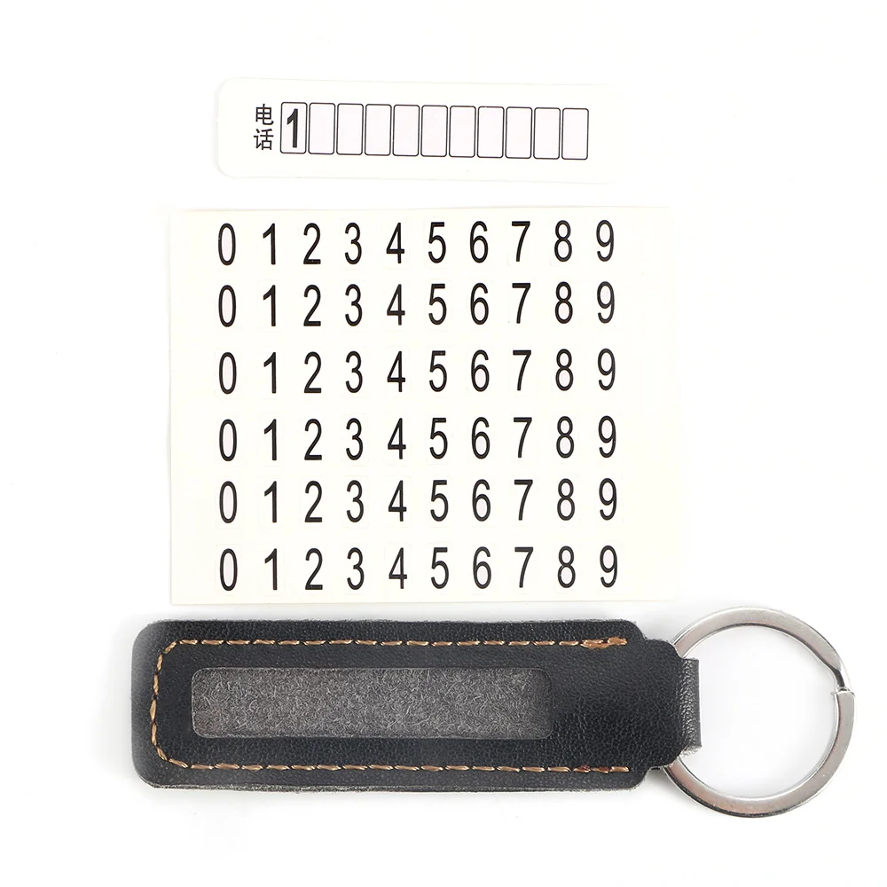 

Car Keychain Phone Number Plate Auto Vehicle Key Chain Anti-lost Key Ring Phone Number Card Keyring Car-styling Gifts