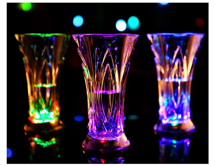 Online Get Glowing Plastic Cups Aliexpress Alibaba Group Creative Gifts Led Colorful Flashing Square Cup Whiskey Wedding Bar Celebration