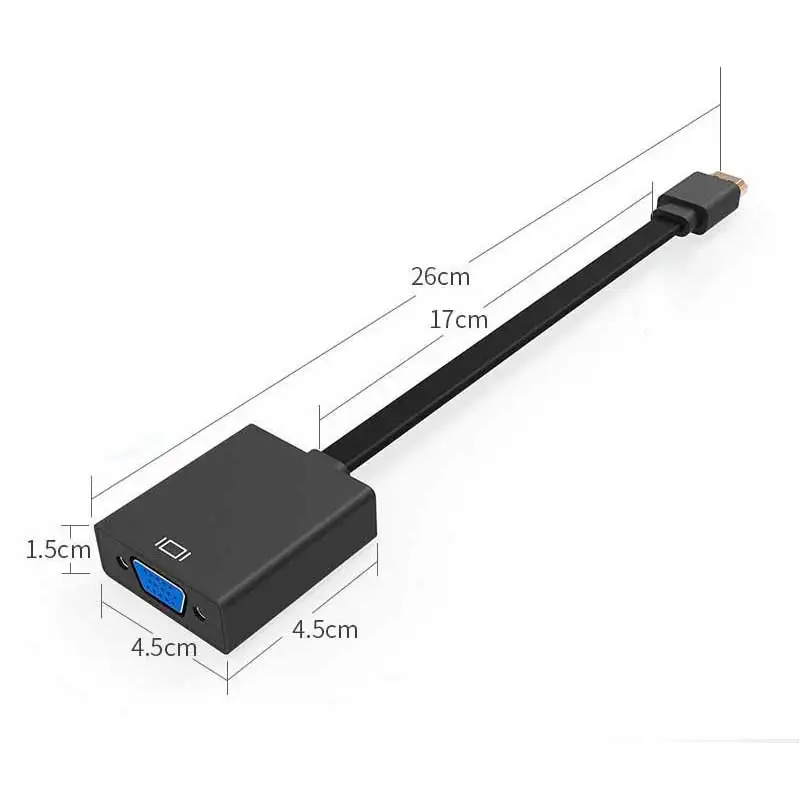 Rovtop HDMI к VGA адаптер с 3,5 мм аудио портом HDMI Мужской к VGA Женский 1080P видео конвертер адаптер для ПК ноутбук DVD Z2