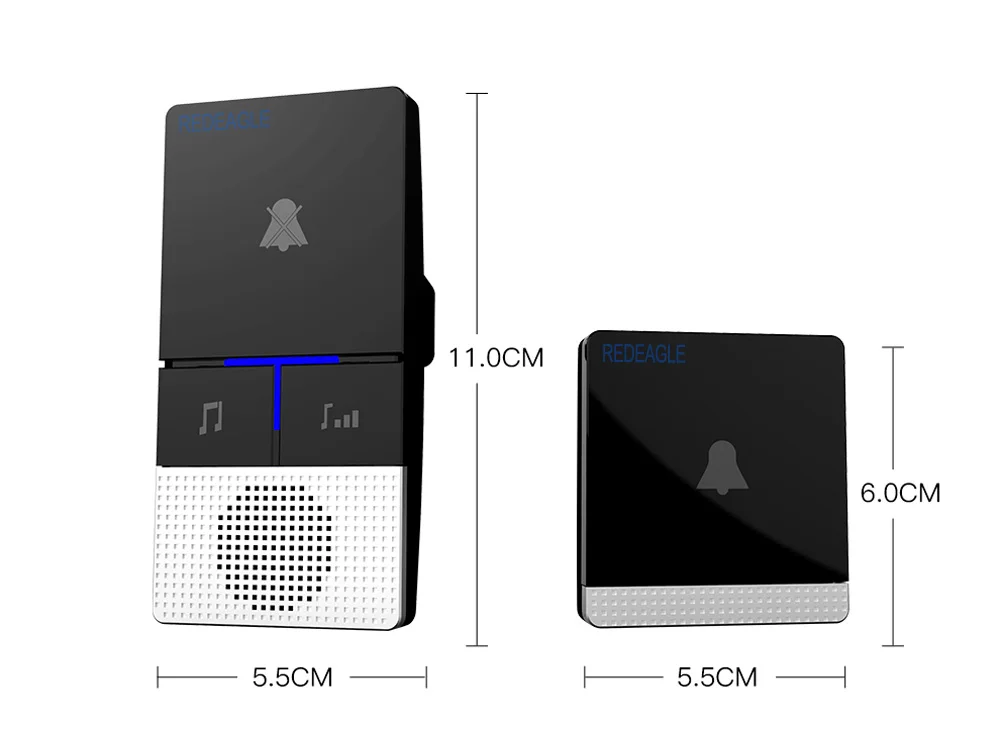 Беспроводной дверной звонок без батареи умный беспроводной дверной звонок 1 Кнопка 1 приемник 110дб звук автономный водостойкий