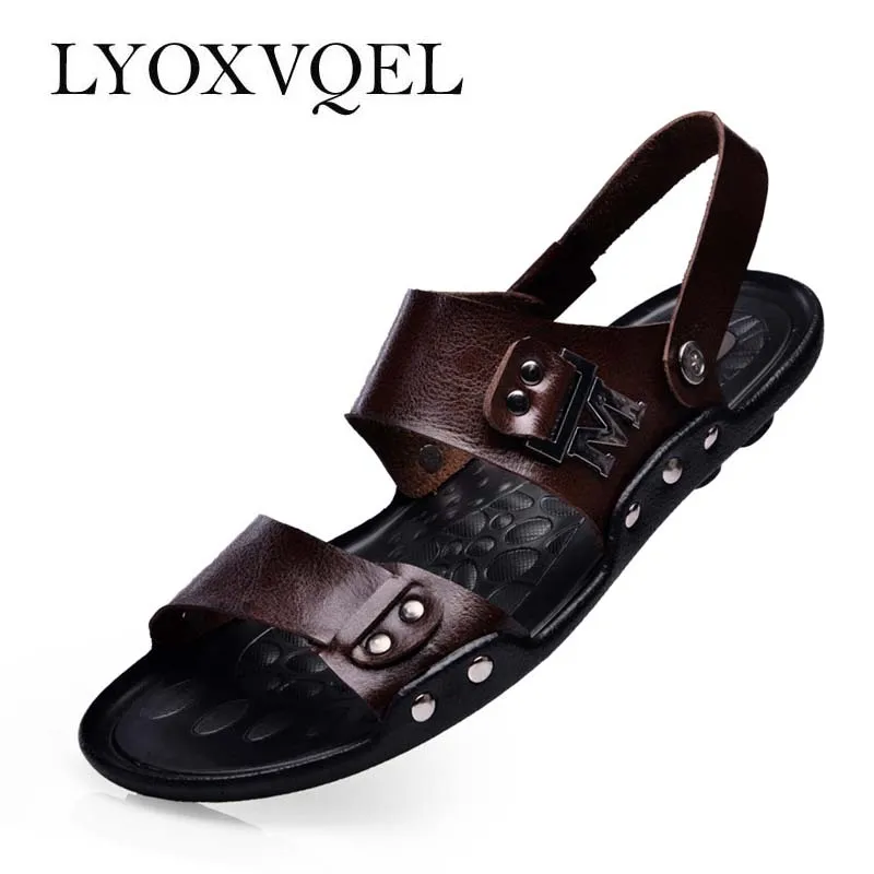 

Men's Sandals Slippers Genuine Leather Cowhide Sandals Outdoor Casual Men Leather Sandals for Man Free shipping size39-44 M009