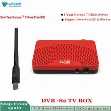 Vmade DVB-S2 Satellite Receiver Set-Top Box With 1 Year Europe 7 line Cccam + USB WIFI Support HD 1080P H.264 Youtube Bisskey