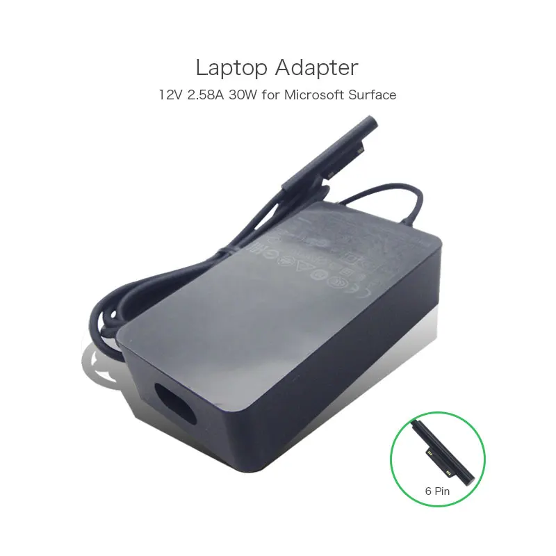 

Promotion Price 12V 2.58A 31W 6 Pin Power Supply for Microsoft Surface 3 Pro3 Tablet PC i7 i5 i3 Laptop AC DC Charger Adapter