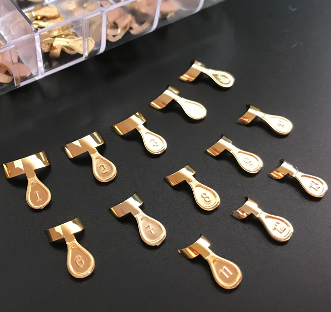

Freeshipping - 140pcs Short Gold Metallic French Nail Wrap Tips