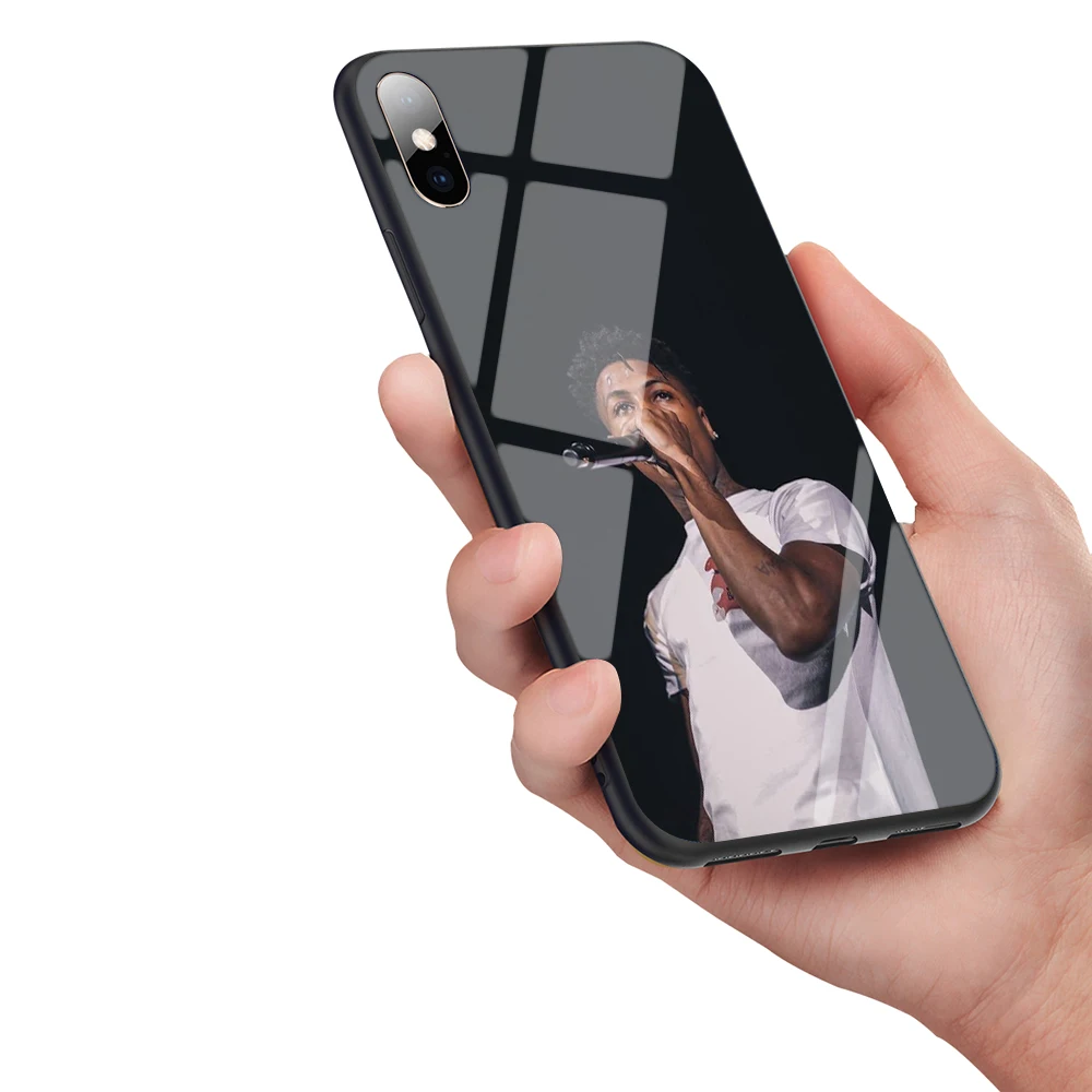 Lavaza Youngboy никогда больше не сломался закаленное стекло ТПУ чехол для iPhone 6 6S 7 8 Plus 5