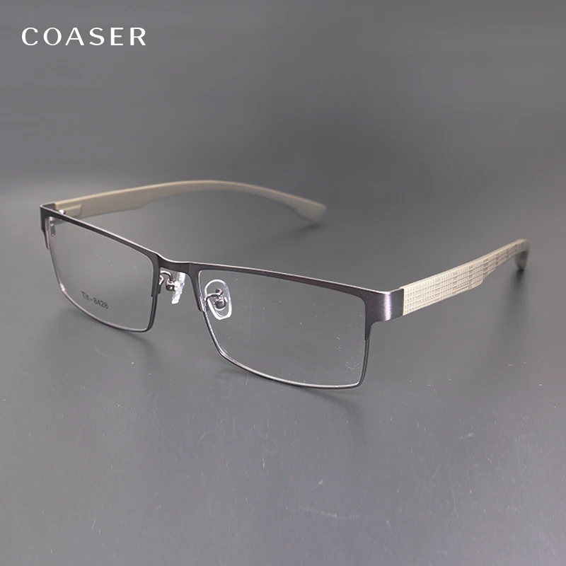 COASER Reading Eyeglasses Optical Glasses Frame For Men Big Wide Metal ...