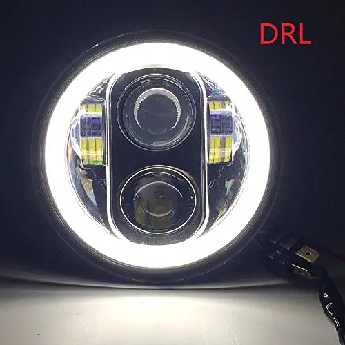 5,75 дюймов фара белого цвета Angel eye DRL Hi/Lo Beam 5 3/4 дюймов налобный круглый светодиодный фонарь для мотоцикла