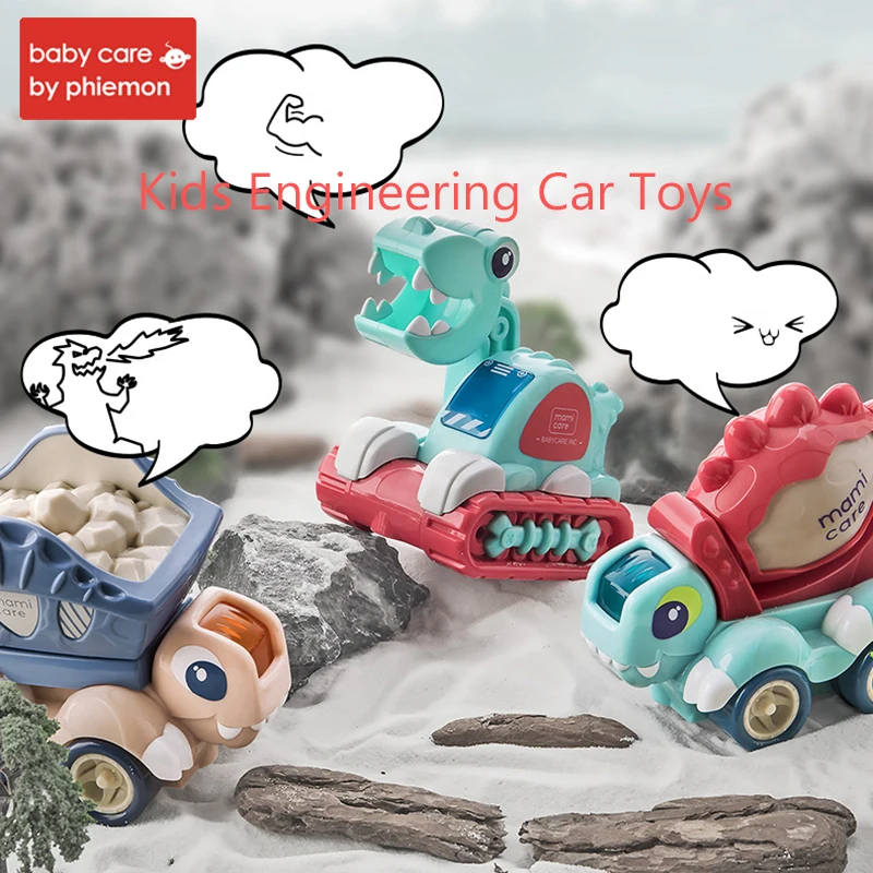 

Kids Simulation Engineering Car Toys DIY Dinosaur Excavator Mixer Truck Early Educational Imitation Vehicle with Music Light