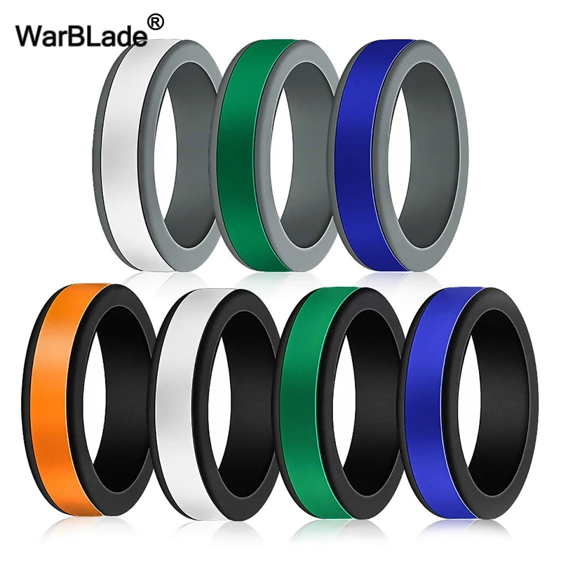 

10Color Combinations Can DIY Change Color Silicone Ring Hypoallergenic Crossfit Flexible Sports Rubber Finger Ring For Men Women