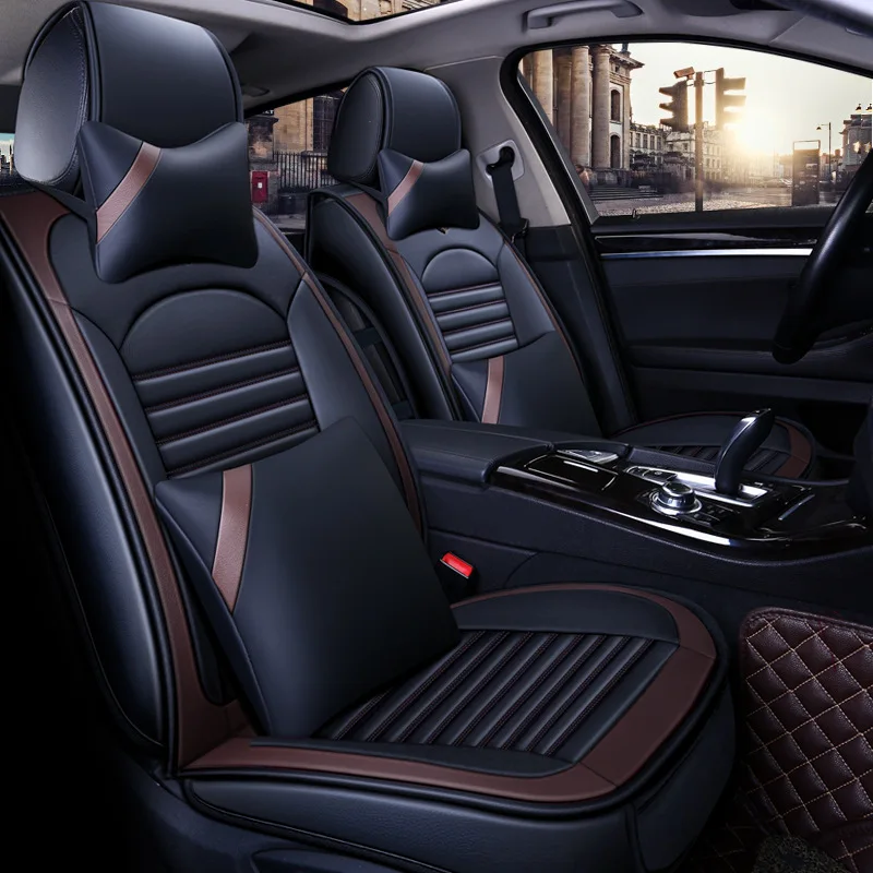 

KKYSYELVA 5-seater GM seat cover PU leather car front and rear seat cushion protector for most market models