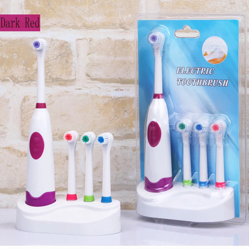 

Hot Sell 1pcs Adults&Children Security Electric Toothbrush 4 Brush head Battery Powered Waterproof Oral Hygiene Health Products
