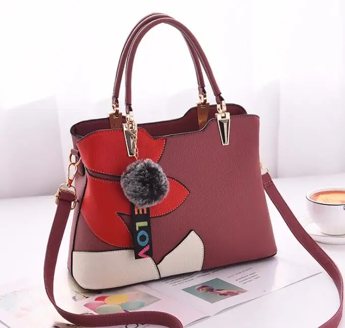 Женские сумочки с украшением в виде помпонов, одноцветные сумочки с блестками, горячая Распродажа, вечерние сумочки для девушек, сумки через плечо, L8-42 - Цвет: Розовый