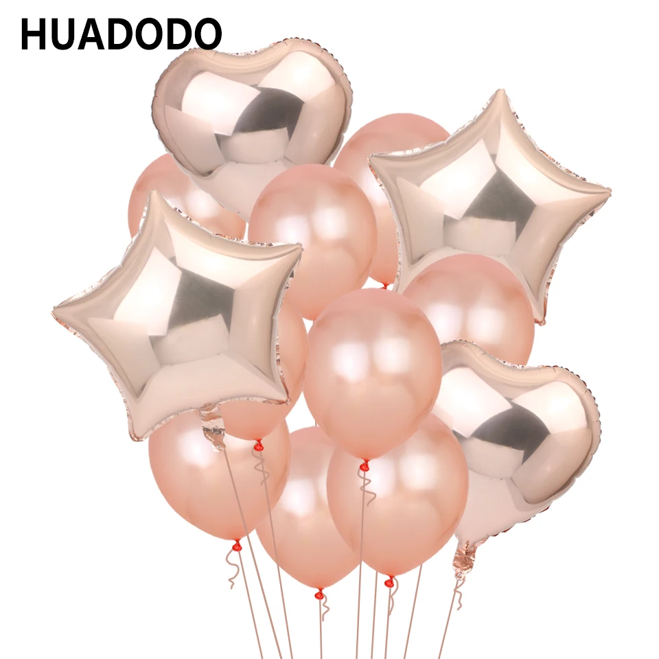 HUADODO 14 шт смешанный воздушный шар Шампань золотистый воздушный шар вечерние гелиевые шары для свадебных декорации с днем рождения