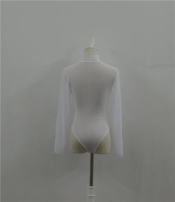 Сексуальный сетчатый эротический Облегающий комбинезон с длинными рукавами