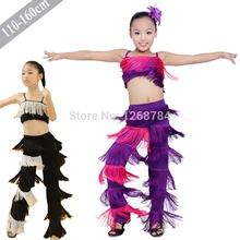 Платье для латинских танцев для девочек, сценические костюмы с бахромой, ча-ча/Самба/Румба/бальное детское платье, танцевальные костюмы для сальсы