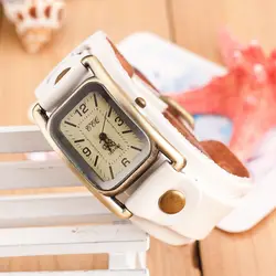 Женские кварцевые часы в стиле панк, винтажные Элегантные наручные часы с кожаным ремешком TY66