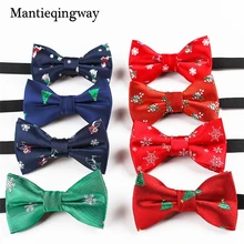 Mantieqingway/детские рождественские галстуки-бабочки для маленьких мальчиков; рубашки со снежинками; детские галстуки-бабочки из полиэстера; рождественские галстуки; подарки
