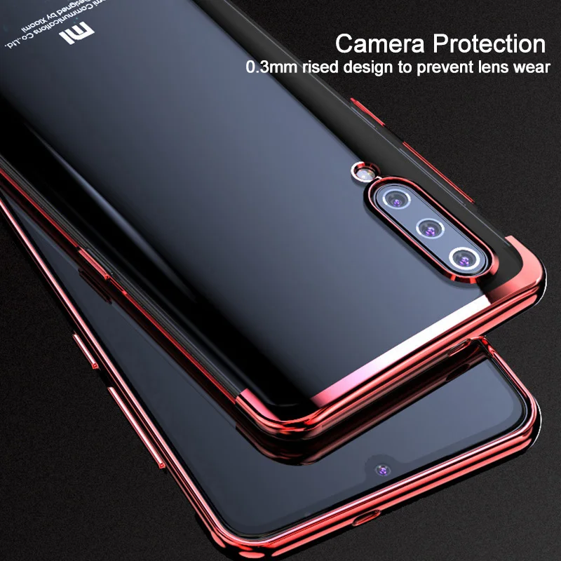 For Xiaomi Mi 9 Case Mi9 SE Cover Clear Transparent Plating Case For Xiaomi Mi9 Mi 9 SE Case Cover Soft Silicone Bumper Cover