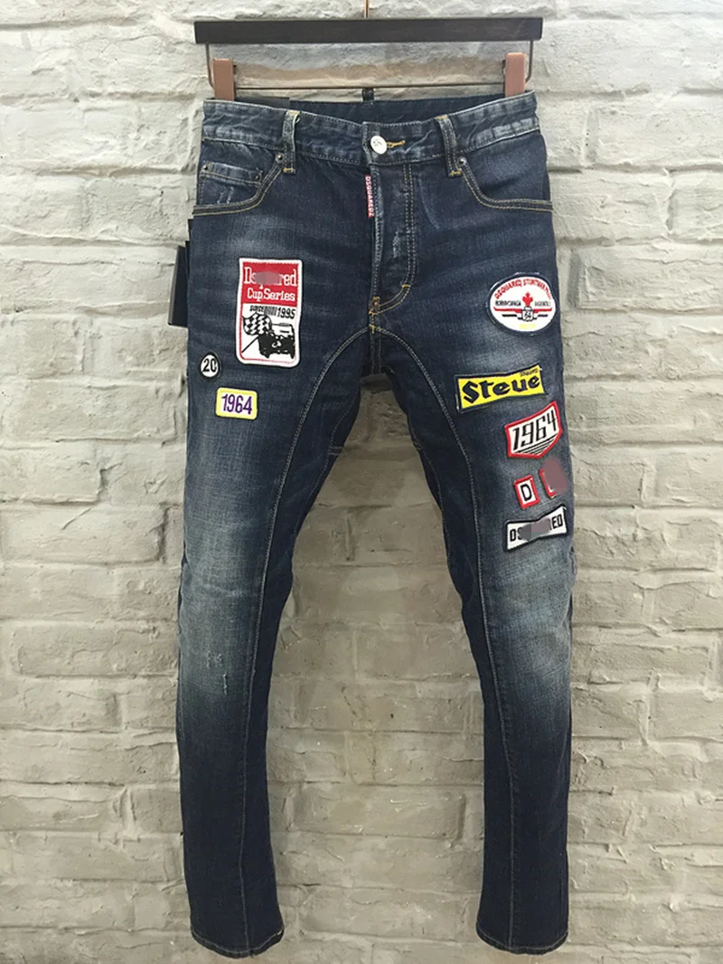 2018  New Skinny Jeans For Men Black Jeans Distressed Stretch Men Holes Stylish Fashionable Jeans Straight Male Jean fear of god