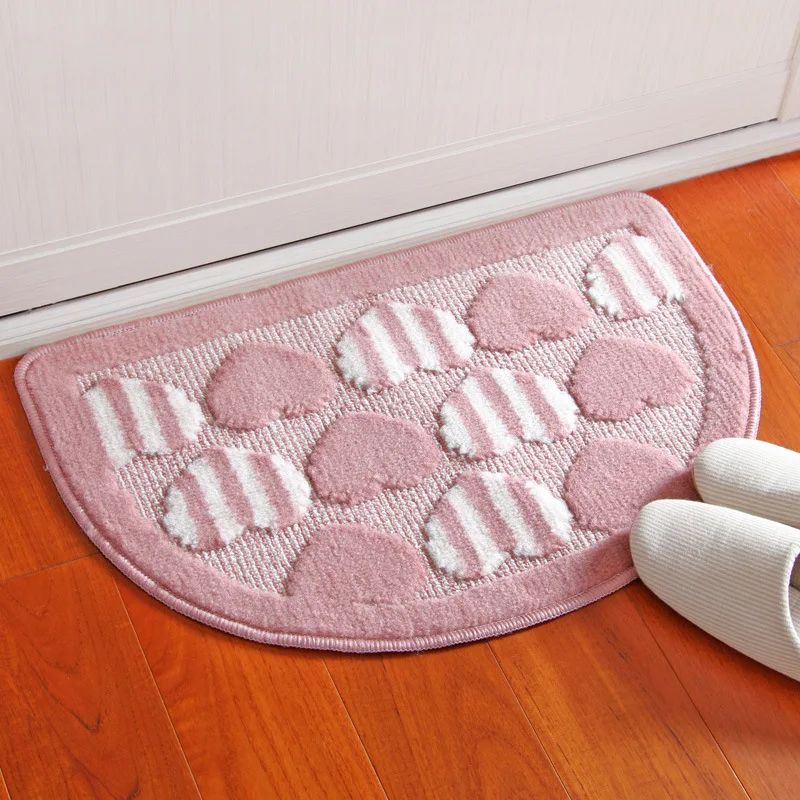 Polyester Semi Circular Heart Shaped Mat Entrance Door Small Mats Polyester Semi Circular Heart Shaped Mat Entrance Door Small Mats Bedroom Kitchen Bathroom Little Carpet Cushion Whole In From Home Garden On