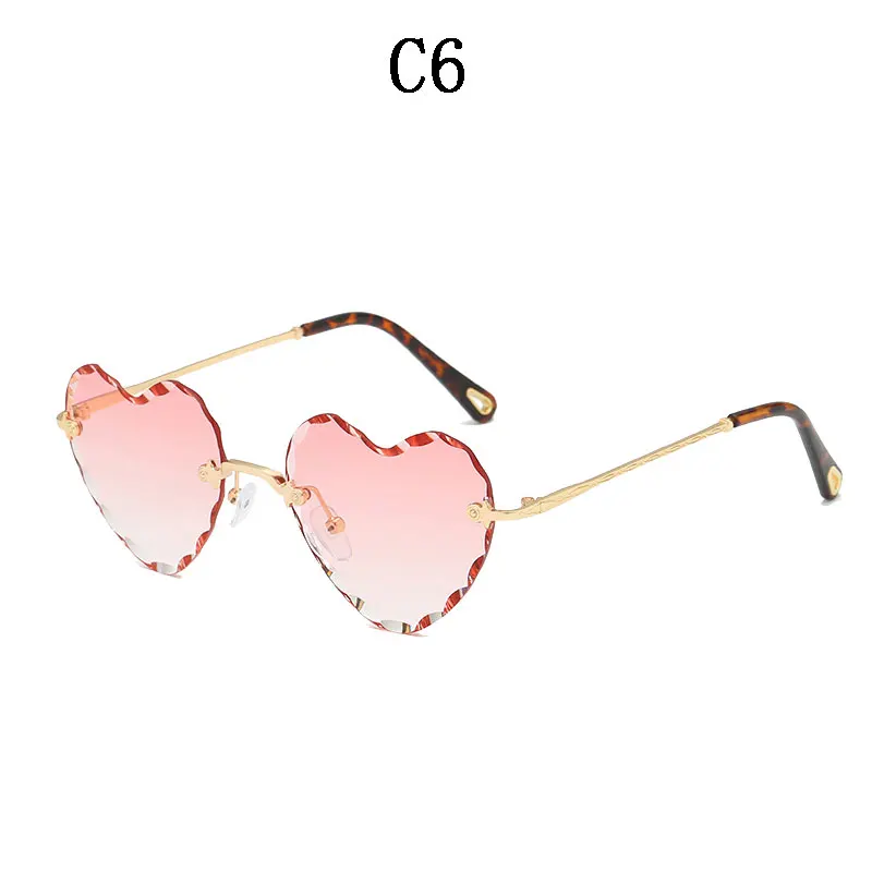 BOYSEEN, Персиковое сердце, солнцезащитные очки, модные, морские, женские, любовь, сердце, солнцезащитные очки, UV400 1616 - Цвет линз: C6