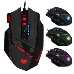 MOSUNX zelotes C-12 программируемых кнопок светодиодный оптическая USB Gaming Мышь мыши 4000 Точек на дюйм YE2.22