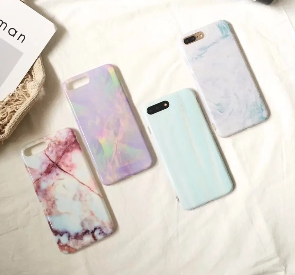 

Granite Marble Texture Pattern Phone Case For iphone 7 7 Plus 6 6S Plus 8 8 Plus Back Cover Fashion Soft IMD Cases for iPhone X