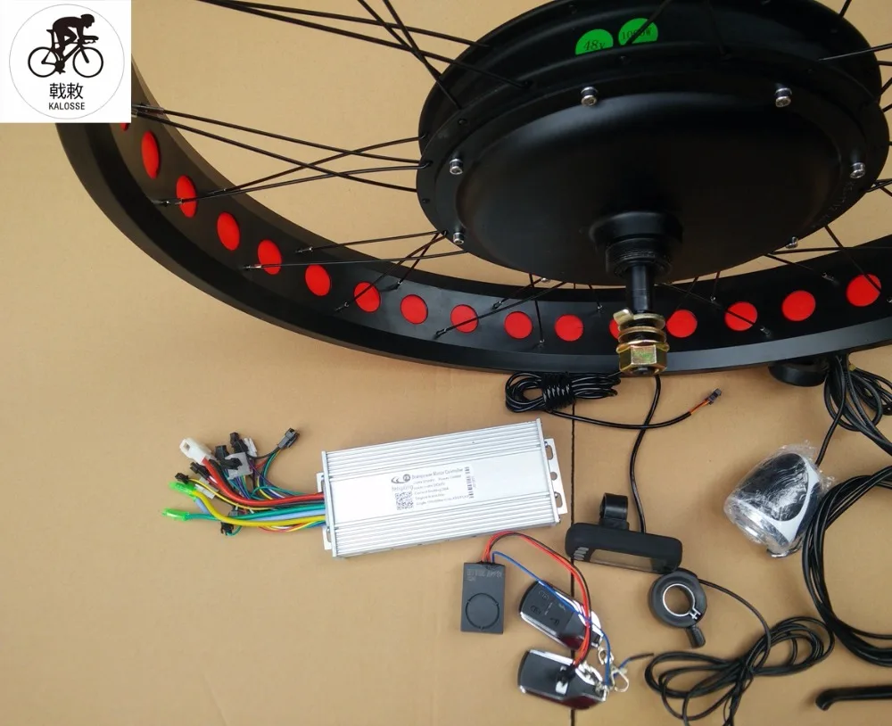 Kalosse электрические с крупными покрышками для езды по 190 мм снеговой велосипед мотор 48В 1500 Вт Электрический пляжный велосипед колеса+ contoller+ ЖК-дисплей