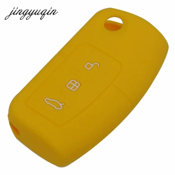 Keyforkess Cover in Silicone per Ford Fiesta Focus 2 Ecosport Kuga Escape Car Flip pieghevole chiave a distanza custodia 3 pulsanti - Jingyuqin Cover in Silicone per Ford Fiesta Focus 2 Ecosport Kuga Escape Car Flip pieghevole