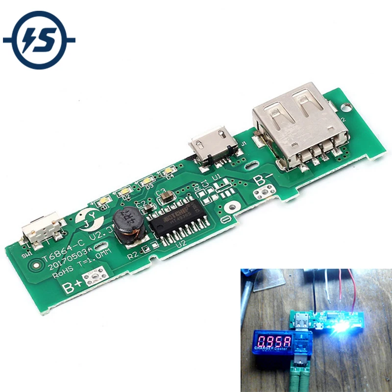 

5V 1A Power Bank 18650 Charger Board Module Charging Circuit PCB Board Power Supply Step Up Boost Mobile Phone For Battery DIY