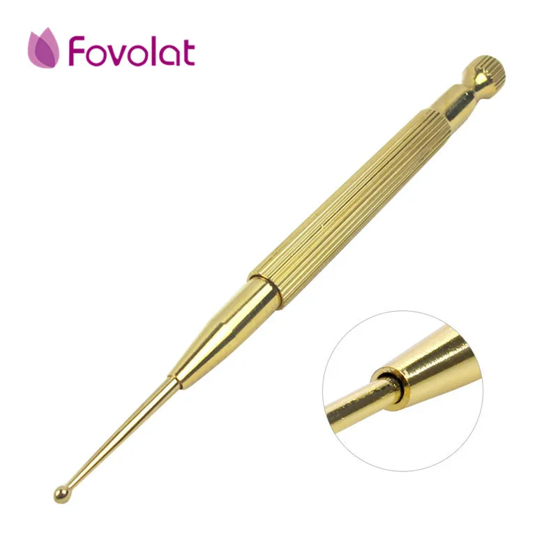 Fovolat مرنة النحاس النحاس الأذن تدليك الوخز بالإبر التحقيق نقاط الوخز كشف القلم التحقيق عصا مدلك الرعاية الصحية