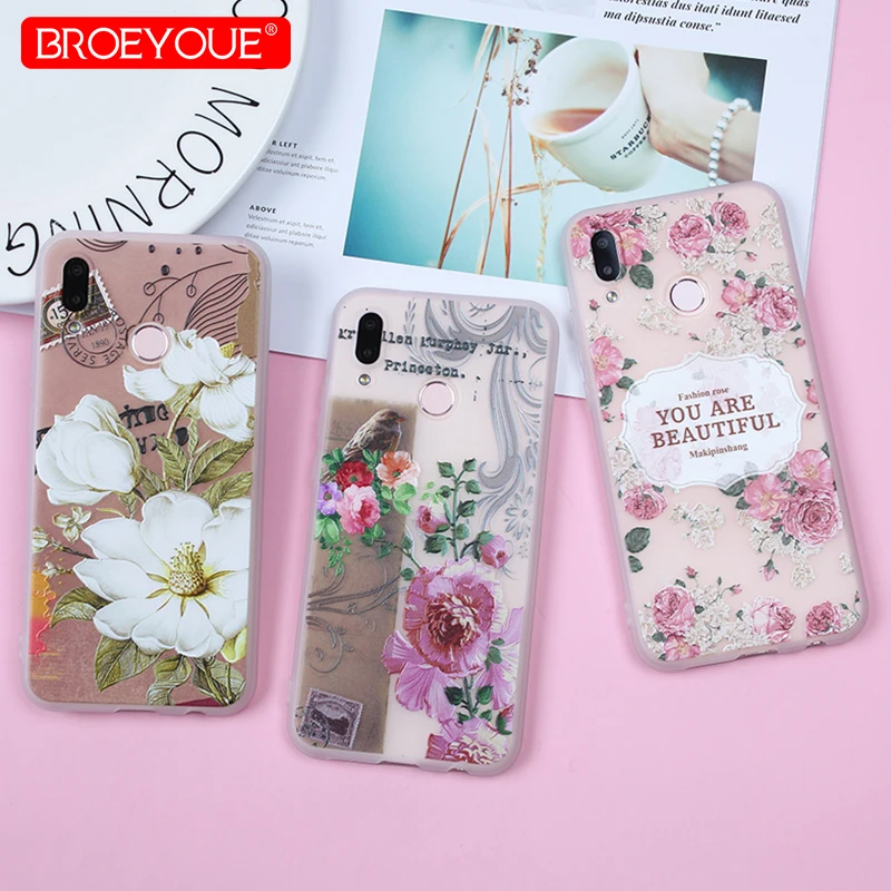 

Silicone Case For Huawei Mate 20 Phone Case 3D Relief Retro Flower Pattern Soft Cover For Huawei P20 P10 P9 P8 Lite Honor 9 Lite