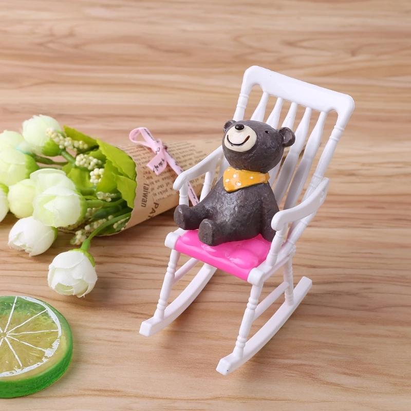 

2pcs Mini Doll Rocking Chair Doll Accessories For Dollhouse Girls Toy