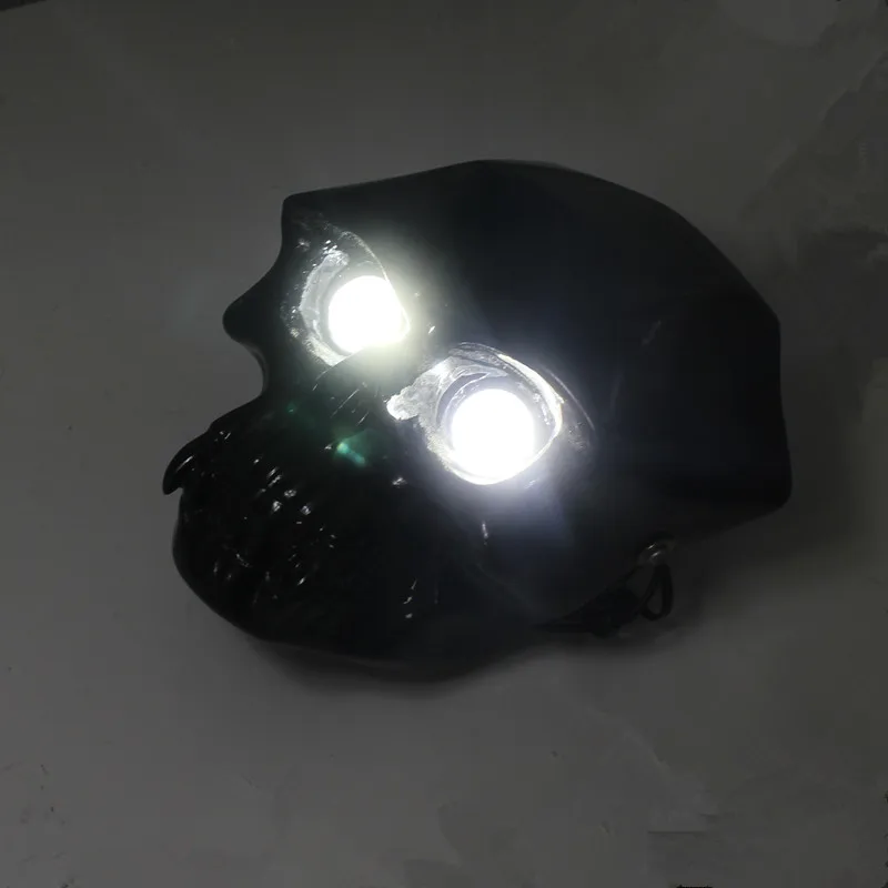 Светодиодный светильник для мотоцикла с черепом, головной светильник, лампа с 28-43 мм кронштейном для крепления на заказ для Harley hondatearing Chopper Bobber