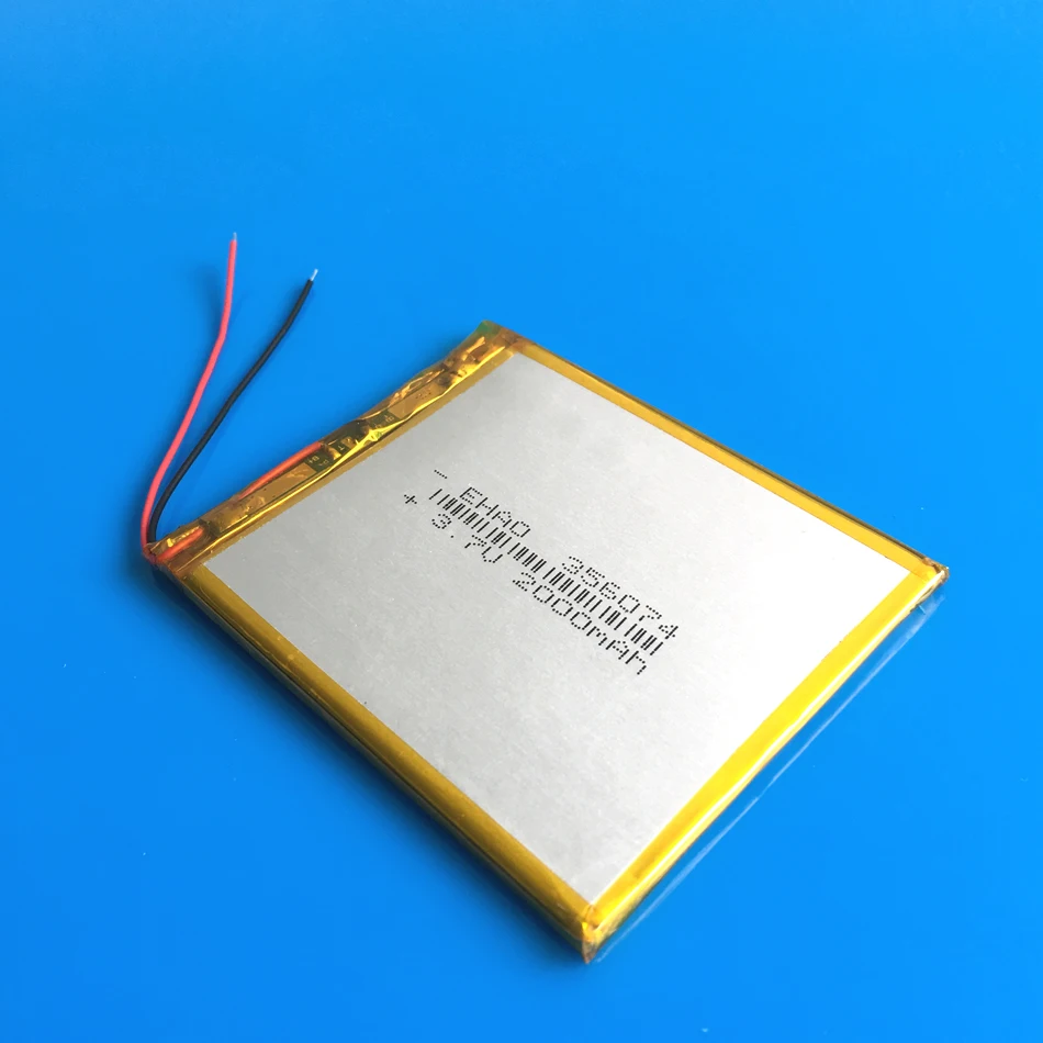 3 7 V 2000mAh lipo полимерная литиевая аккумуляторная батарея 356074 ячеек для MP3 GPS камеры
