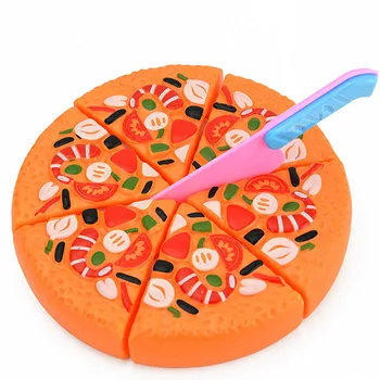 

6Pcs Kids Cutting Pizza Pretend Play Toys Plastic Cook Food Educational Toys Simulation Food Kitchen for Baby Children 16*2.5 cm