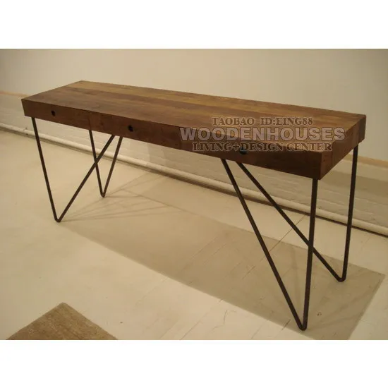 Solid Wood Desk Study Tables Wrought Iron Casual Nordic American Solid Wood Desk Study Tables Wrought