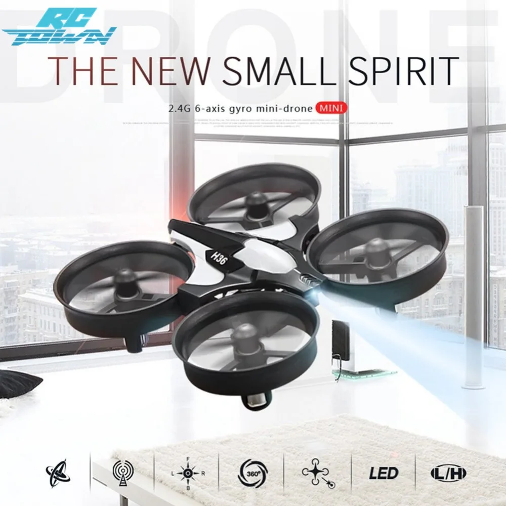 

RCtown Mini Drone H36 RC Quadcopter 2.4G 6-Axis Gyro 4 Channels LED Mode One Key Return RC Helicopters racing drone d35