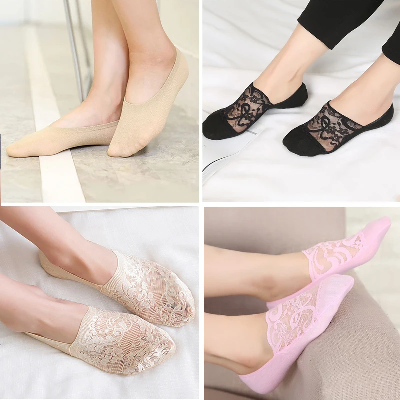 

1/3/4/5pair Woman Calcetines Invisibles Boat Socks Women's Shoe Liner Socks Women No Show Socks Non-slip Slippers Summer Style