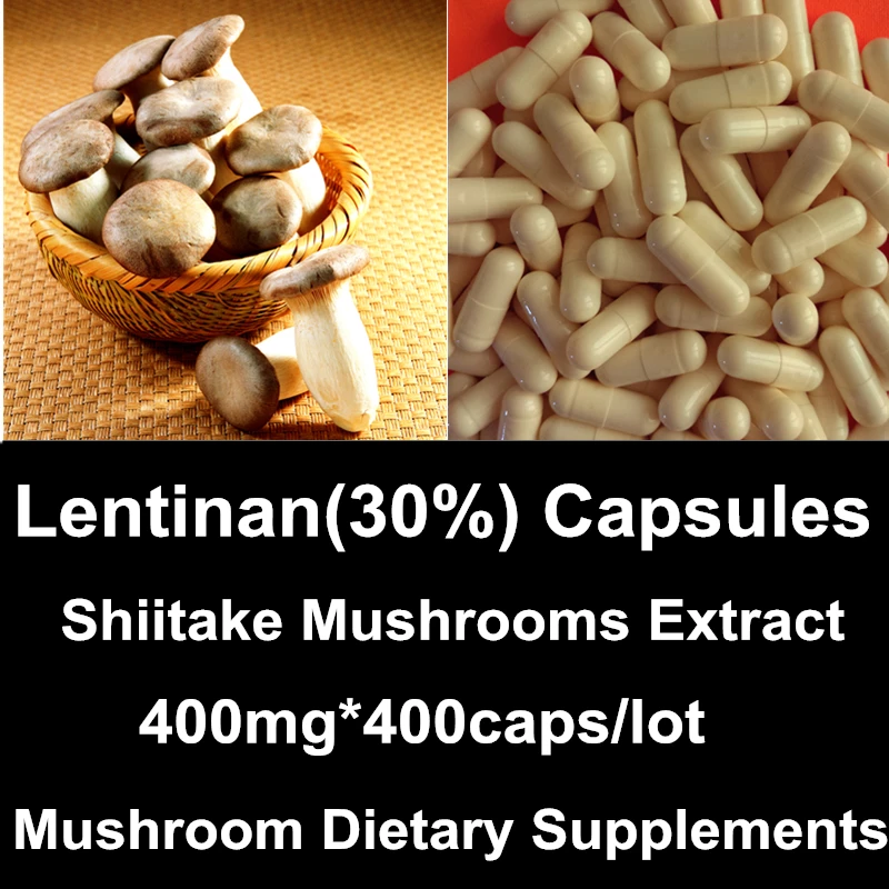 Lentinan Capsules 30 Shiitake Mushrooms Extract Powder Caps Nutrition