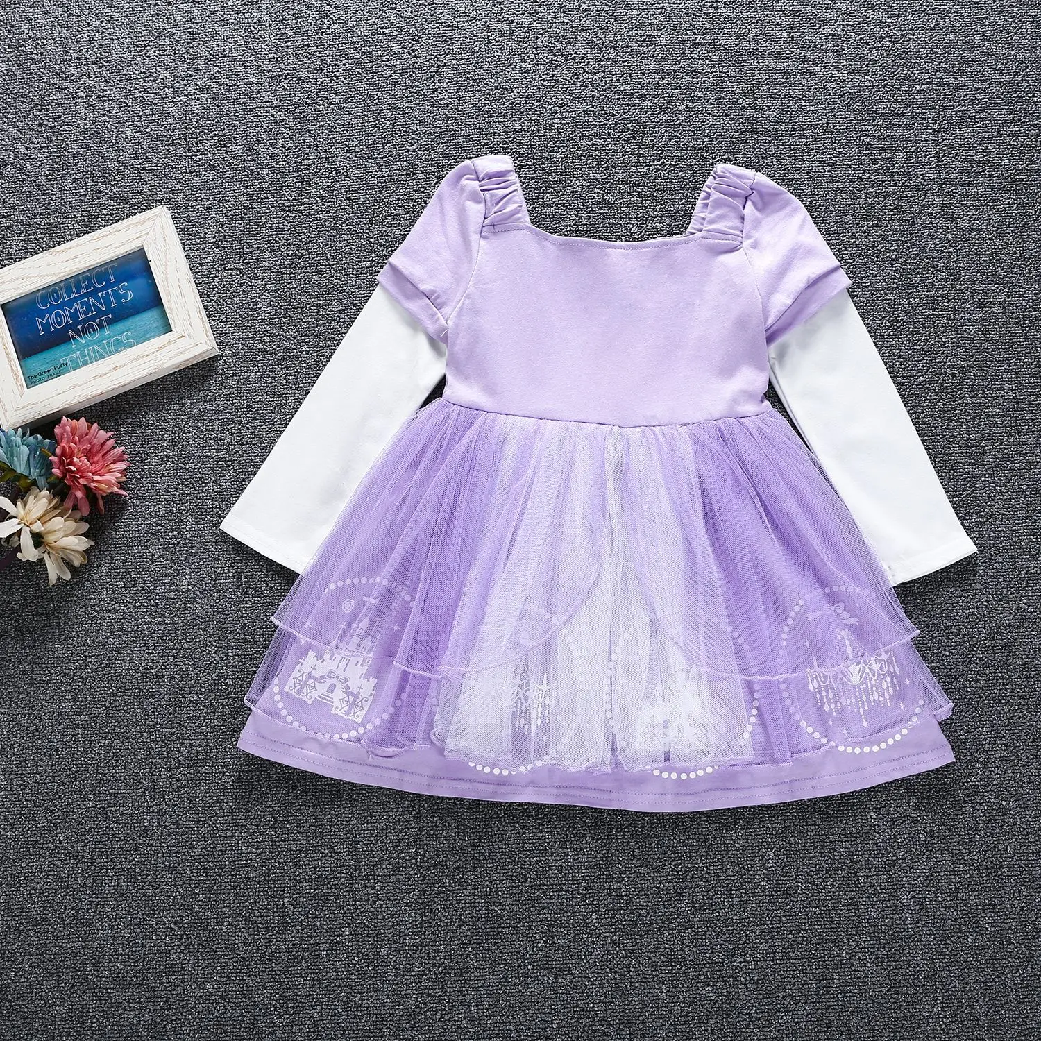 Костюм принцессы Рапунцель для маленьких девочек; платье для костюмированной вечеринки на Хэллоуин; фиолетовое Повседневное платье с