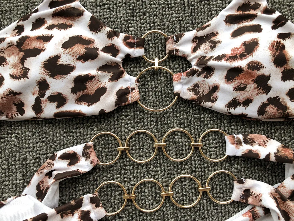 AIUJXK 2019 летний купальный костюм женское нижнее белье бикини сексуальное кольцо леопард бюстгальтер набор купальники женское белье 2 шт