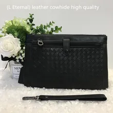 Натуральная кожа воловья кожа мужское портмоне ручной вязки молния сумка ретикула внутренняя Кредитная карта Многофункциональный